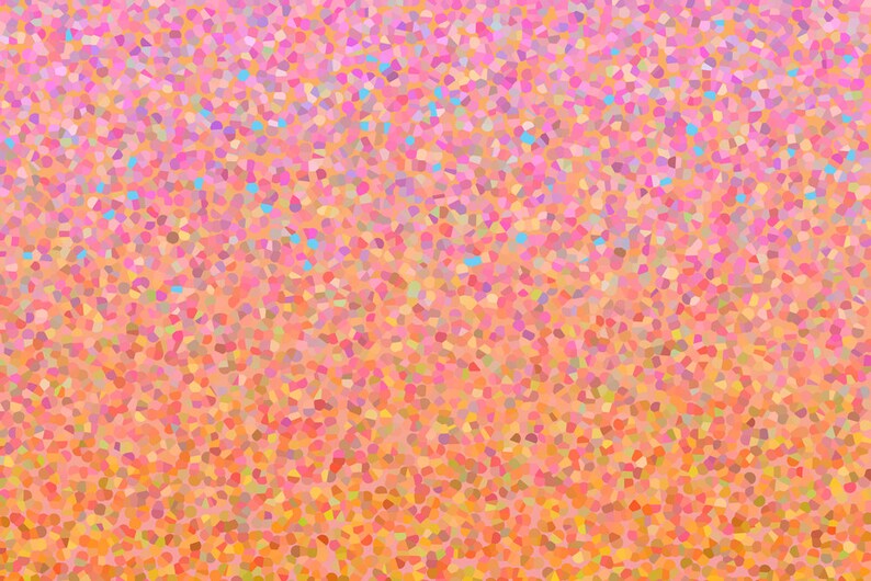 K&ouml;nnte beinhalten: Abstrakter Hintergrund mit einem Farbverlauf von Rosa, Orange und Gelb. Der Hintergrund besteht aus kleinen, unregelm&auml;&szlig;igen Formen, die einen strukturierten Effekt erzeugen.