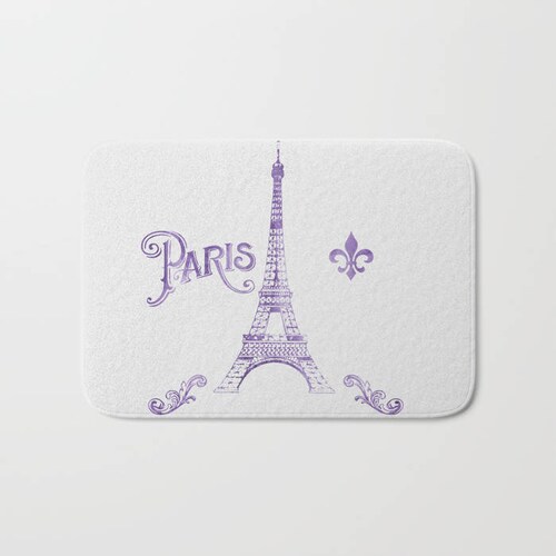 Paris high quality France Shower Curtain - Purple watercolor Eiffel Tower, Chic, french, her bathroom - home decor