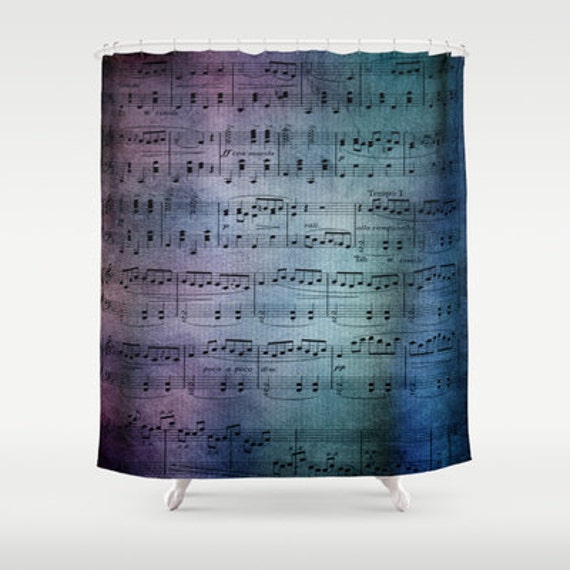 Sheet Music Shower Curtain blue and purple sheet music Etsy