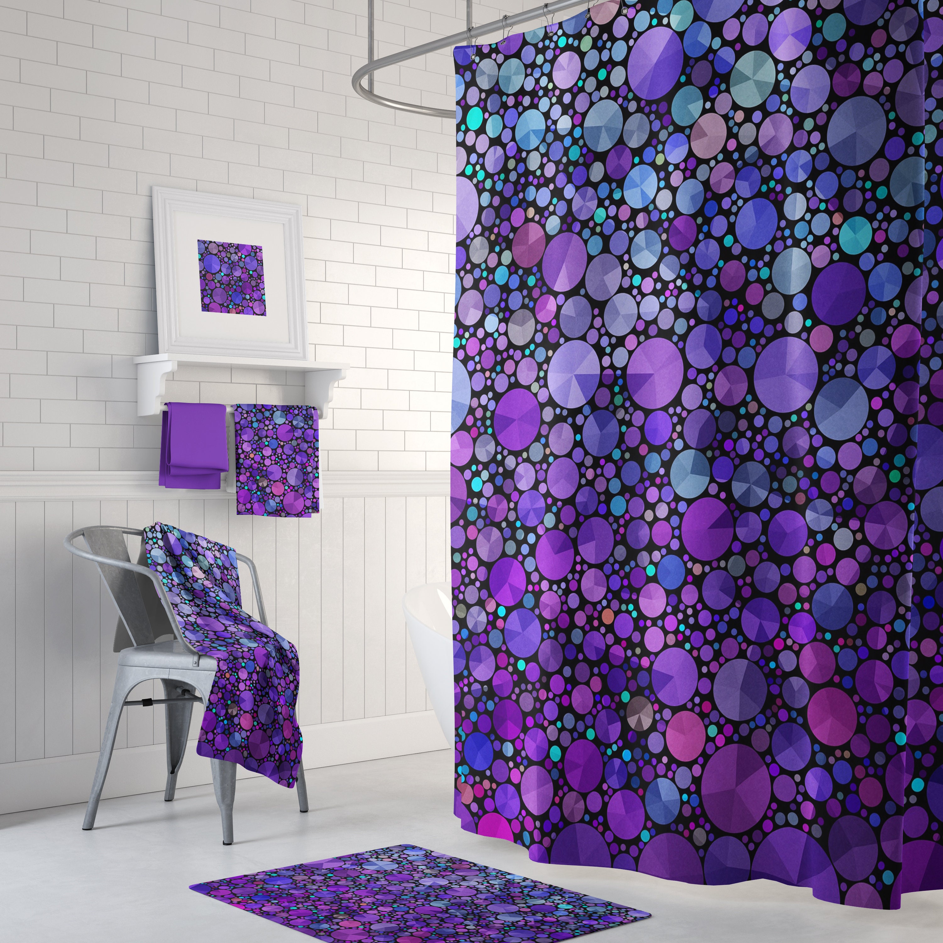  JGHPP 4 Piece Shower Curtain Sets with Non-Slip Rugs