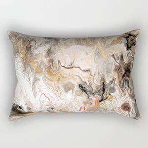 Earth Tones Marble Pillow Case - warm modern bedroom, decor, art, curate the bedroom