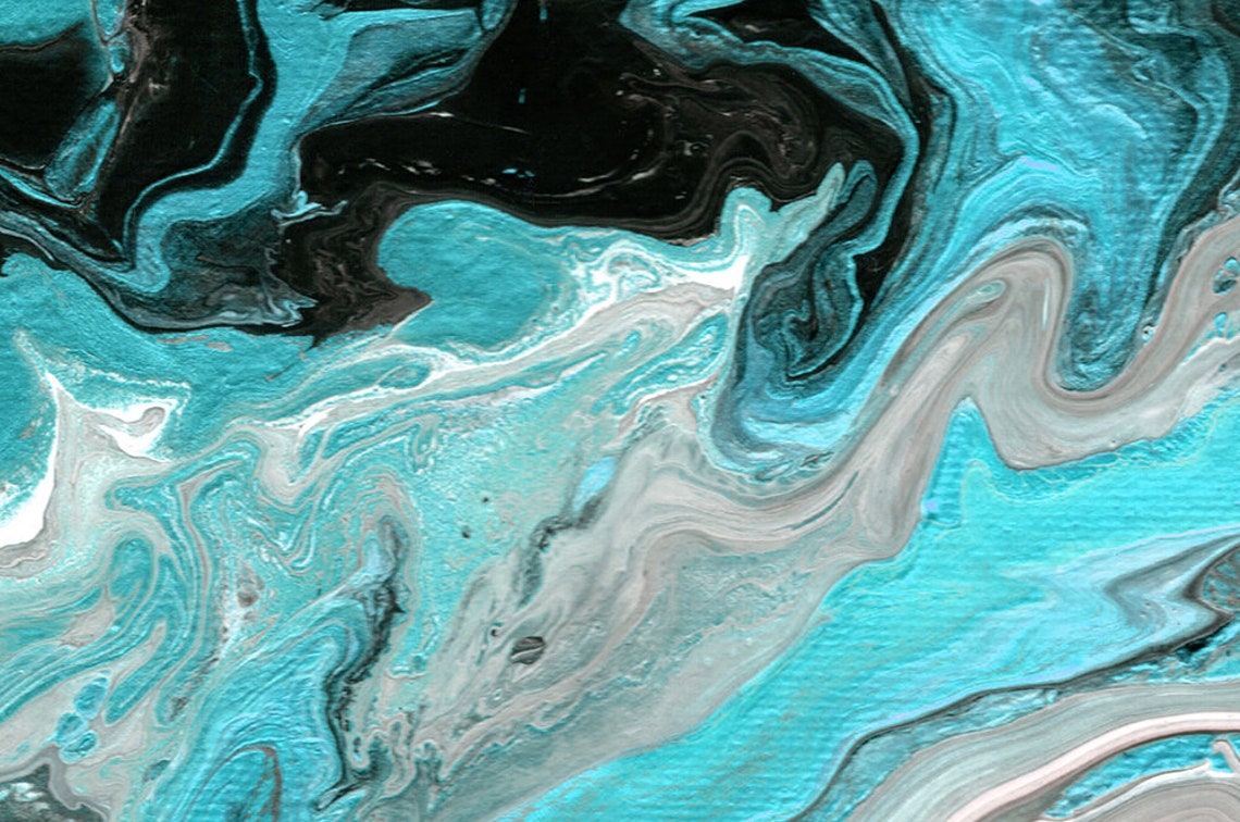 Marble Blanket Turquoise Gray and Black Beautiful Marbled - Etsy