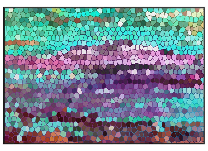Beautiful Shower Curtain Teal and purple Mosaic, unique fabric , teal, purple, colorful, bathroom decor, art for the bathroom image 6