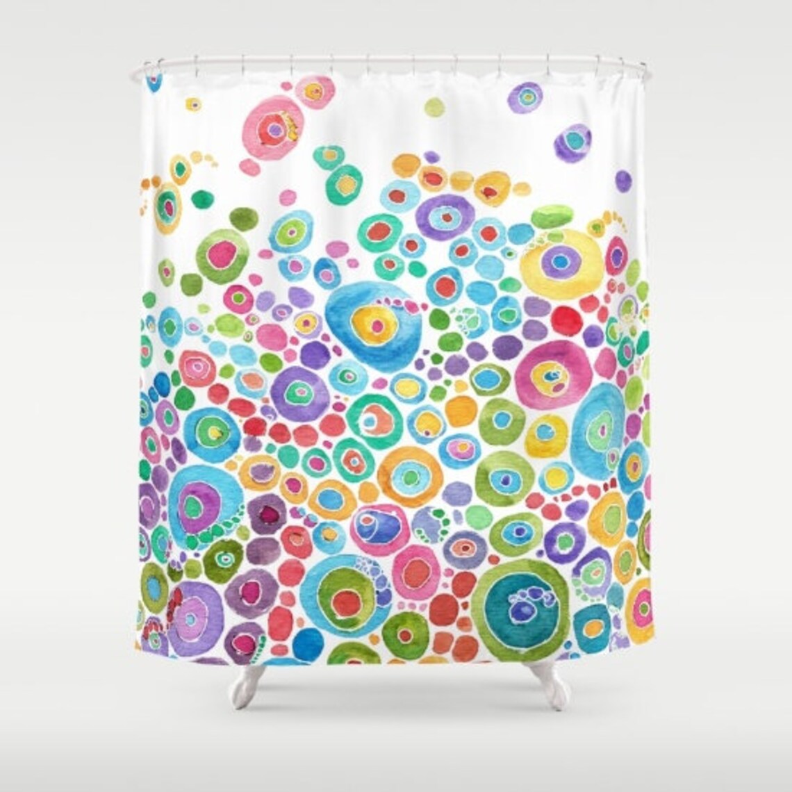 Colorful Circles Shower Curtain Inner Circle Design Popular Etsy