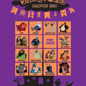 Villains Halloween Bingo Game (48 Characters)