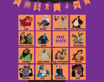 Villains Halloween Bingo Game (48 Characters)
