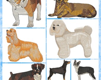 20 Dog - Canine Machine Embroidery designs - Pes-Dst-Exp-Hus-Jef-Vip-Vp3-xxx formats