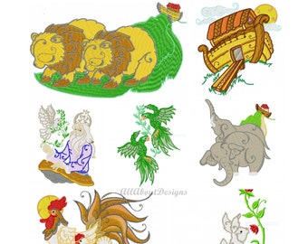 Noahs Ark Collection - Animals two by two Machine Embroidery Designs -10 designs - Multiple formats - Pes-Dst-Exp-Hus-Jef-Vip-Vp3 formats