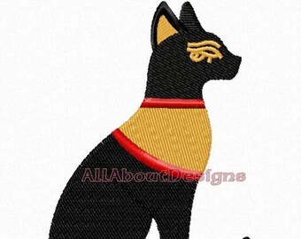 Egyptian Royal Mau Cat Bastet Machine Embroidery Design -  Multiple formats - 7 sizes
