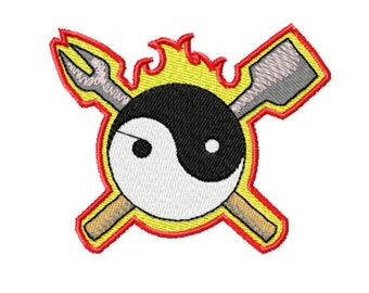 Yin Yang of BBQ - Cook Outs - BBQ #42 Machine Embroidery Design - Multiple Formats - 3 sizes - Pes Dst Exp Hus Jef Vip VP3 XXX