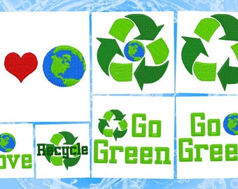 Love the Earth - Earth Day - Machine Embroidery Designs -  14 Designs - Multiple formats