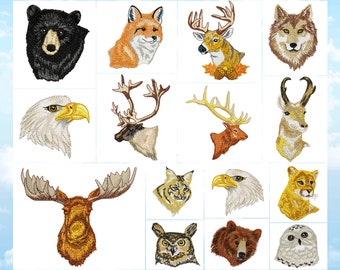 Call of the Wild Machine Embroidery Designs - 15 Different designs - Multiple formats - Bears - Birds - Deer - Elk