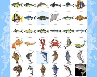 Huge Aquatic Fish and Nautical Set Machine Embroidery Designs - 375 Different Designs- Multiple formats
