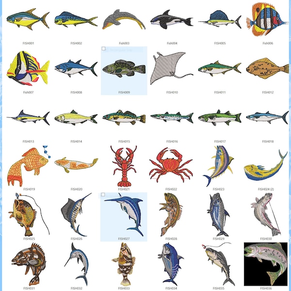 Fish Embroidery - Etsy