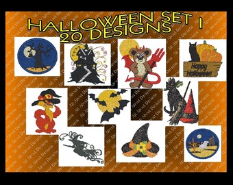 20 Fun Spookilishious Halloween Machine Embroidery Designs - 20 Designs - Multiple formats