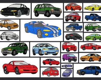 25 Fun Cars to Drive  Machine Embroidery Designs  - Multiple formats - Instant Download