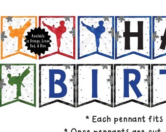 Karate Birthday Banner: Ninja Martial Arts Party Decor (Digital File)