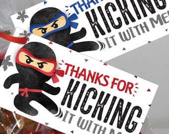 Ninja Favor Tags Ninja Birthday Party Ninja Goodie Bags Martial Arts Favor Tags Karate Favor Tags Digital File by Busy bee's Happenings