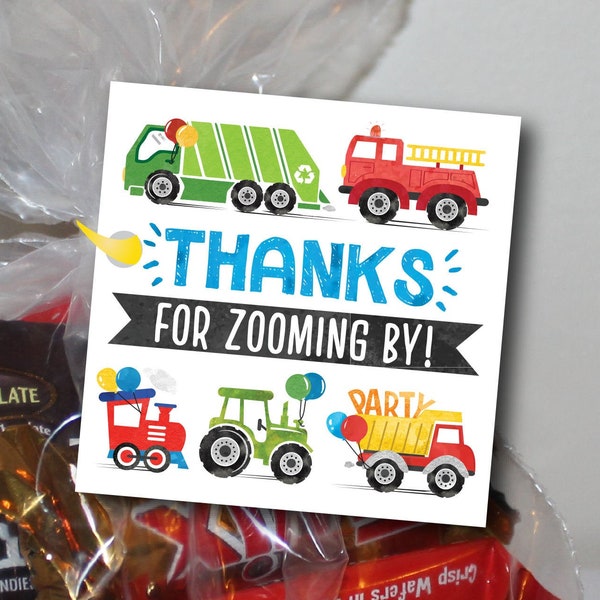 Transportation Birthday Party Transportation Favor Tags Truck Birthday Favor Tags Truck Favor Tags Digital File Busy bee's Happenings