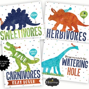 Dinosaurier Geburtstagsschilder, Dinosaurier-Partyschilder-Bundle, Dinosaurier-Geburtstagsdekoration, T-Rex-Geburtstagsschilder, Dinosaurierschildpaket, Prähistorisch