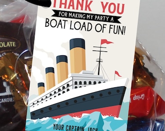 Titanic Birthday Favor Tags: Vintage Cruise (Digital Printable)