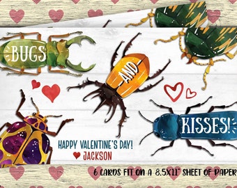 Bug Valentine Card Bug Valentine's Card Bug Valentine Classroom Printable Bug Valentines Boy Valentine Card Digital File Busy bee Happenings