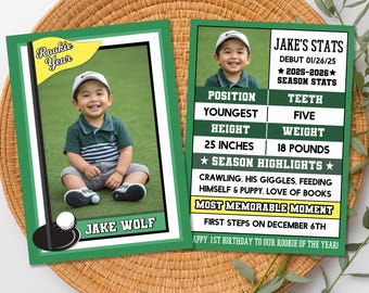 Golf Birthday Trading Cards:  Rookie Golfer Party Cards (Digital Download)