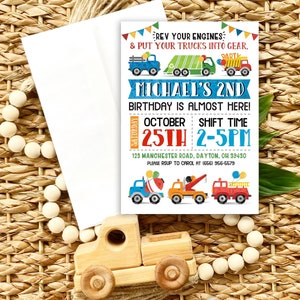 Transportation Birthday Invitation, Honk, Beep, Choo Choo, Train, Truck Birthday Invitation, Cars Birthday Invite, Truck and Cars Birthday