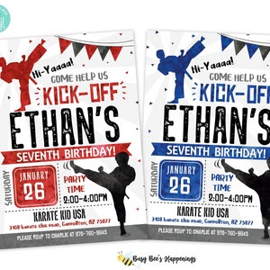 Karate Birthday Invitation Ninja Birthday Invite Karate Party Invite Martial Arts Invite Boy Invite Digital File by Busy bee's Happenings