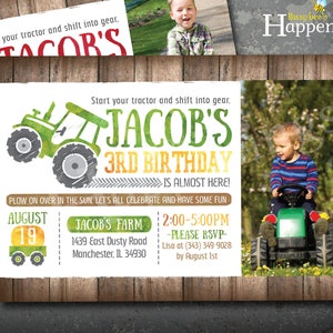 Tractor Birthday Invitation Tractor Invite John Deere Invite Red Tractor Invite Green Tractor Invite by Busy bee's Happenings Digital File