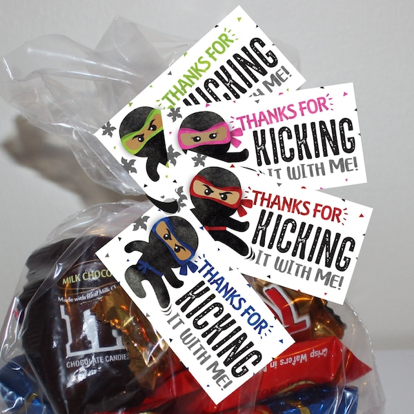 Ninja Favor Tags Ninja Birthday Party Ninja Goodie Bags Martial Arts Favor Tags Karate Favor Tags Digital File by Busy bee's Happenings