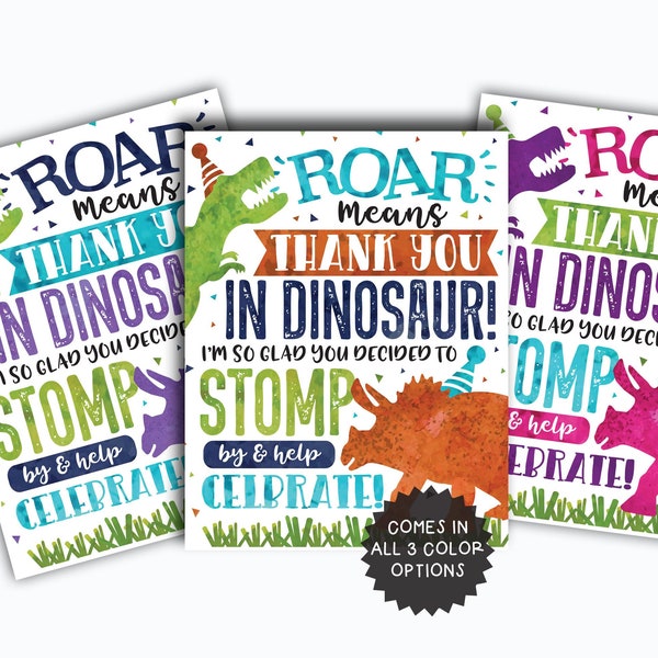 Dinosaur Thank You Card Watercolor Dinosaur Thank you Dinosaur Thanks Stegosaurus birthday Thank you card Digital File Busy bee's Happenings