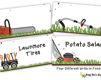 Lawnmower Food Tents Tractor Food Tents Tractor Birthday Lawnmower Party Birthday Party Lawnmower decor Busy bee's Happenings Digital File