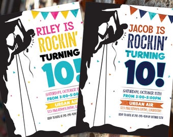 Rock Climbing Birthday Invitation, Climbing Party Invite, 10th Birthday Girl Boy, Rock Wall Birthday, Adventure Birthday, Editable Invite