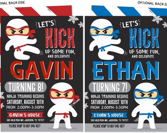 Ninja Birthday Invitation Martial Arts Invite Ninja Birthday Party Ninja Invitation Ninja Party Invite Digital File by Busy bee's Happenings