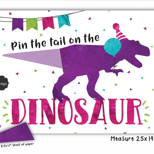 Pin den Schwanz auf den Dinosaurier Dinosaurier Geburtstag Dinosaurier Geburtstagsspiele Dinosaurier Dekorationen T-rex Party Digitale Datei Busy Bee's Happenings