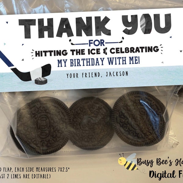 Hockey Favor Flaps Hockey Birthday Favors Hockey Party Favors Hockey Decorations Sports Favor Tag Flaps Digital File by Busy bees Happenings