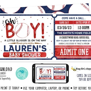 Baseball Baby Shower Sports Baby Shower Baseball Invitation Boy Baby Shower Invitation Ball Baby Shower  Digital File Busy bee's Happenings