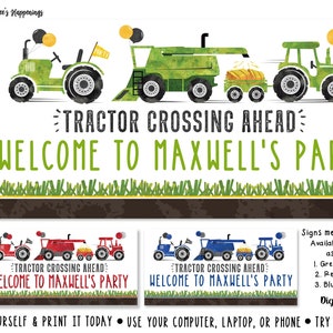 Tractor Birthday Banner Tractor Birthday Sign Tractor Banner Farm Birthday Banner Green Tractor Birthday Digital File Busy bee's Happenings