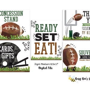 Sports Birthday Signs Football Birthday Signs Football Decor Sports Party Football Party Signs Ball Party Digital File Busy bees Happenings