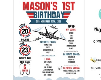 Jet Milestone Sign First Birthday Milestone Sign Editable Airplane Milestone Sign Aircraft Milestone Sign Digital File Busy bee's Happenings