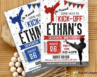 Karate Birthday Invitation, Ninja Birthday Invite, Karate Party Invite, Editable Martial Arts Invite, Boy Birthday Invite, Taekwondo Party