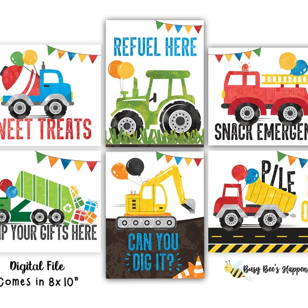 Transportation Birthday Signs Truck Birthday Signs  Transportation Birthday Decorations Dump Truck Sign Digital File Busy bee's Happenings