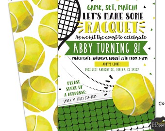 Tennis Invitations Etsy