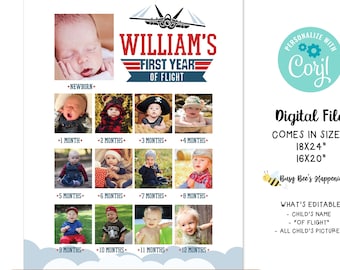 Jet First Birthday Photo Sign Top One First Year Poster 1st Birthday Photo Banner Jet Milestone Photo Digital File Busy bee's Happenings