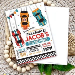 Invitación de cumpleaños de coche de carreras, invitación de carreras, invitación de cumpleaños de niño de coche de carreras, invitación de cumpleaños de Speedway, invitación de carreras editable