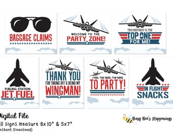 Jet Birthday Signs Top one Signs Jet Party Signs Fighter Jet Signs Jet Birthday Signs Jet Birthday Pilot Digital File BusybeesHappenings