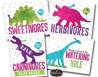 Girl Dinosaur Birthday Decorations Dinosaur Birthday Signs Dinosaur Birthday Party T-Rex Birthday Party Digital File Busy bee's Happenings