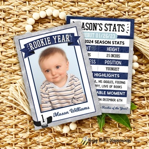 Gepersonaliseerde hockeyruilkaarten Rookie of the Year, hockey eerste verjaardag, hockeyverjaardagsfeestje, aangepaste Rookie Trading Cards, sportkaart