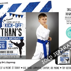 Karate Birthday Favor Tags Printable